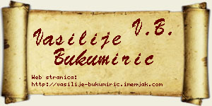 Vasilije Bukumirić vizit kartica
